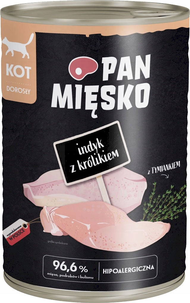 Pan Mięsko karma mokra dla kota dorosłego bezzbożowa 6 x 400 g w puszkach – mix smaków
