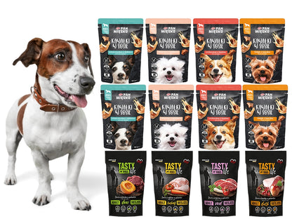 PAN MIĘSKO Mokra karma dla psa bezzbożowa 12 x 150 g – kawałki w sosie, mix smaków