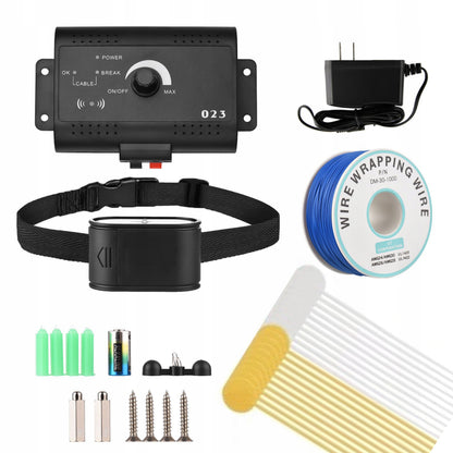 Retoo Pastuch elektryczny dla psa z obrożą 25–47 cm, przewód 300 m, do 5000 m² – czarny