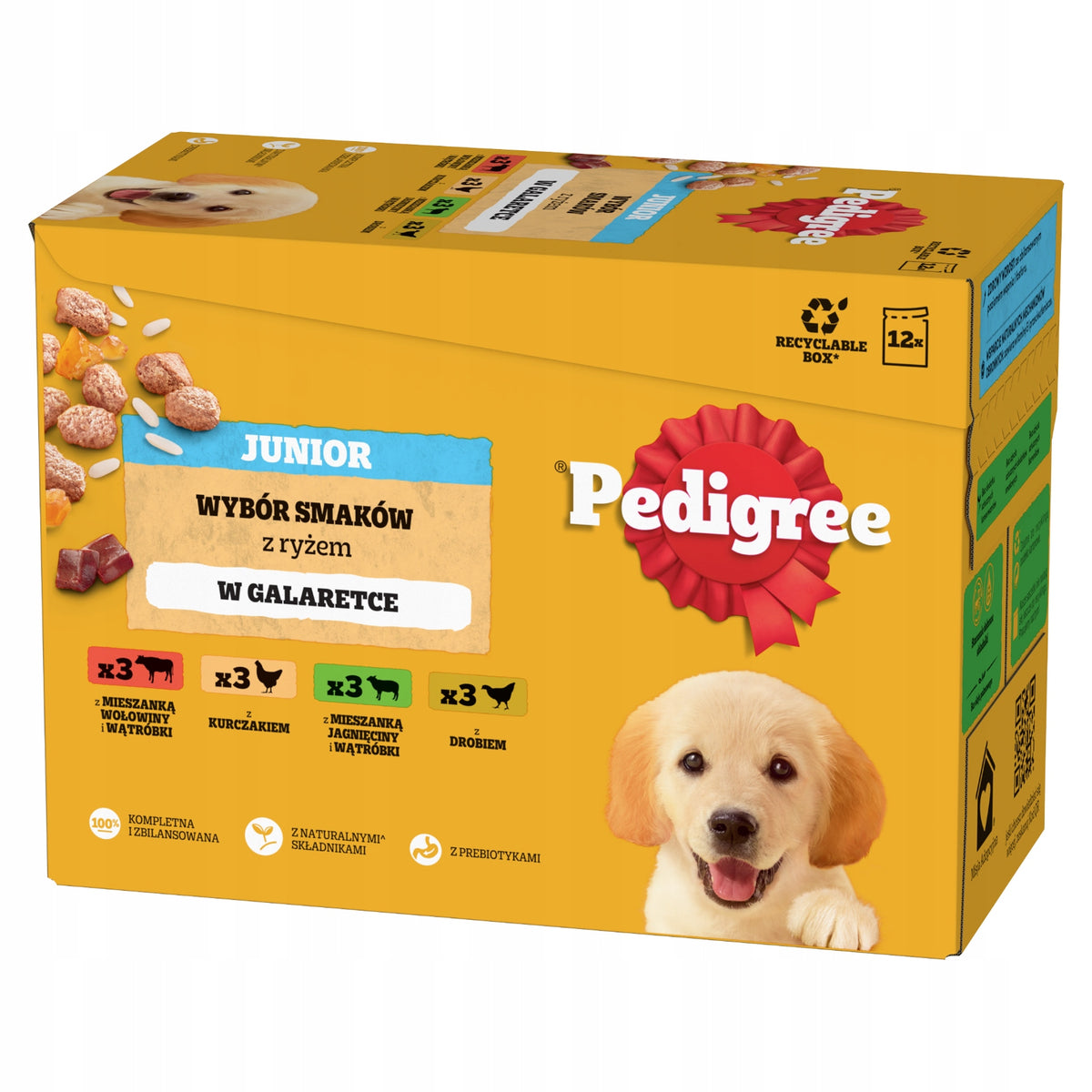 PEDIGREE Junior mokra karma dla szczeniąt w galaretce 12x100 g – mix smaków