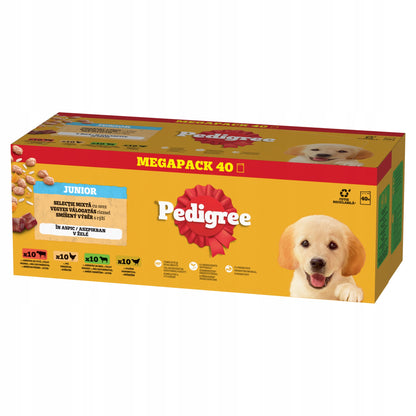 PEDIGREE Junior mokra karma dla szczeniąt w saszetkach 40 x 100 g – mix smaków
