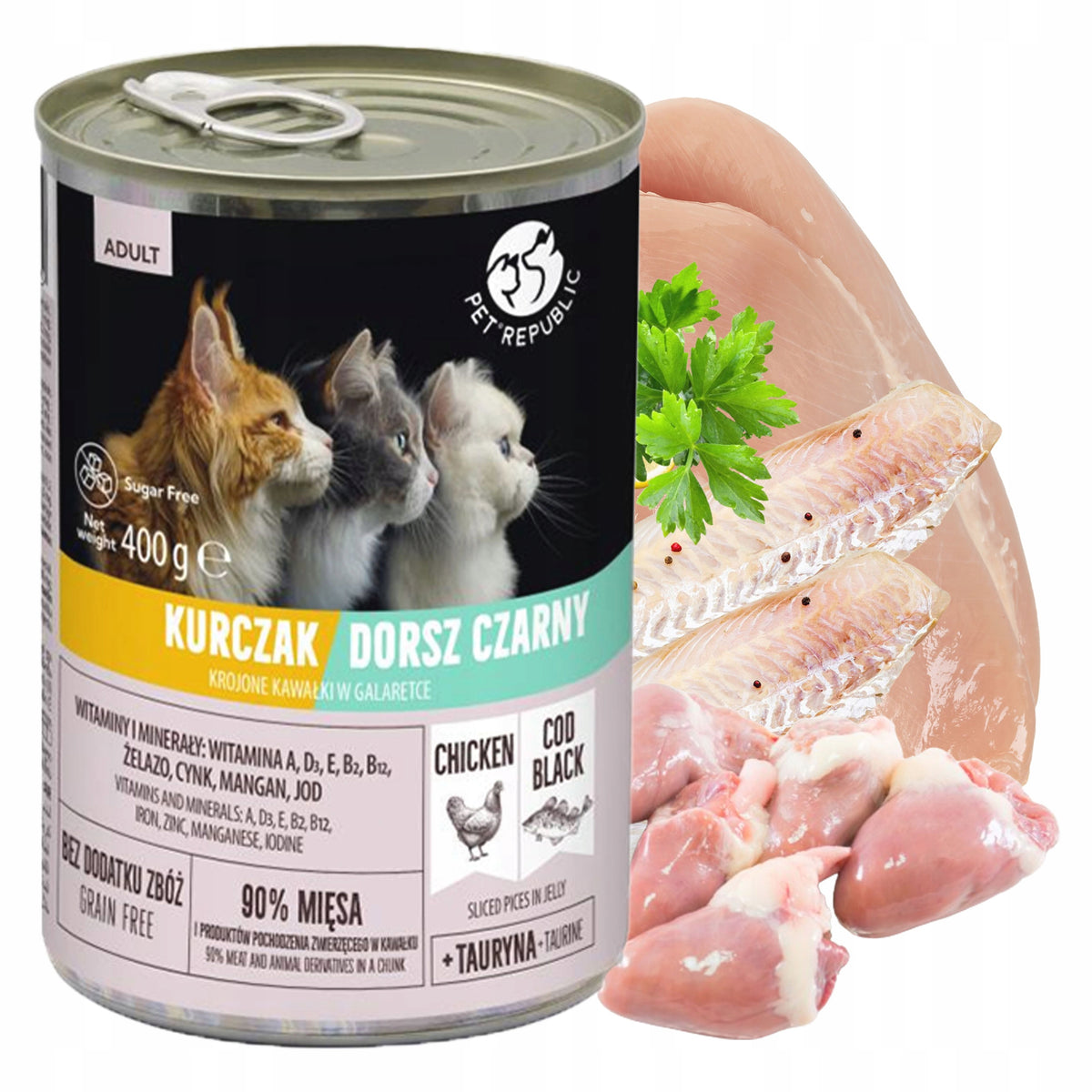 Pet Republic karma mokra dla kota w galaretce 24 x 400 g – bezzbożowa, mix smaków