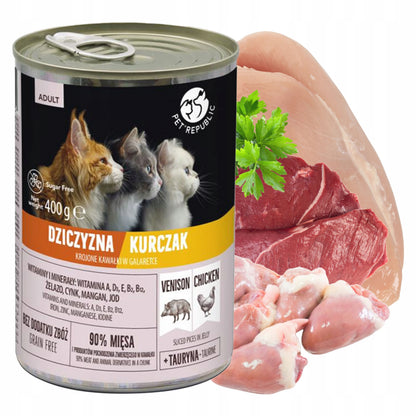 Pet Republic karma mokra dla kota w galaretce 24 x 400 g – bezzbożowa, mix smaków