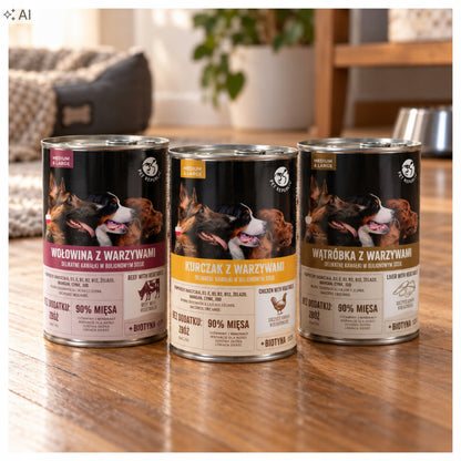 PET REPUBLIC mokra karma dla psa w sosie 6 x 1250 g – bezzbożowa, puszka, mix smaków