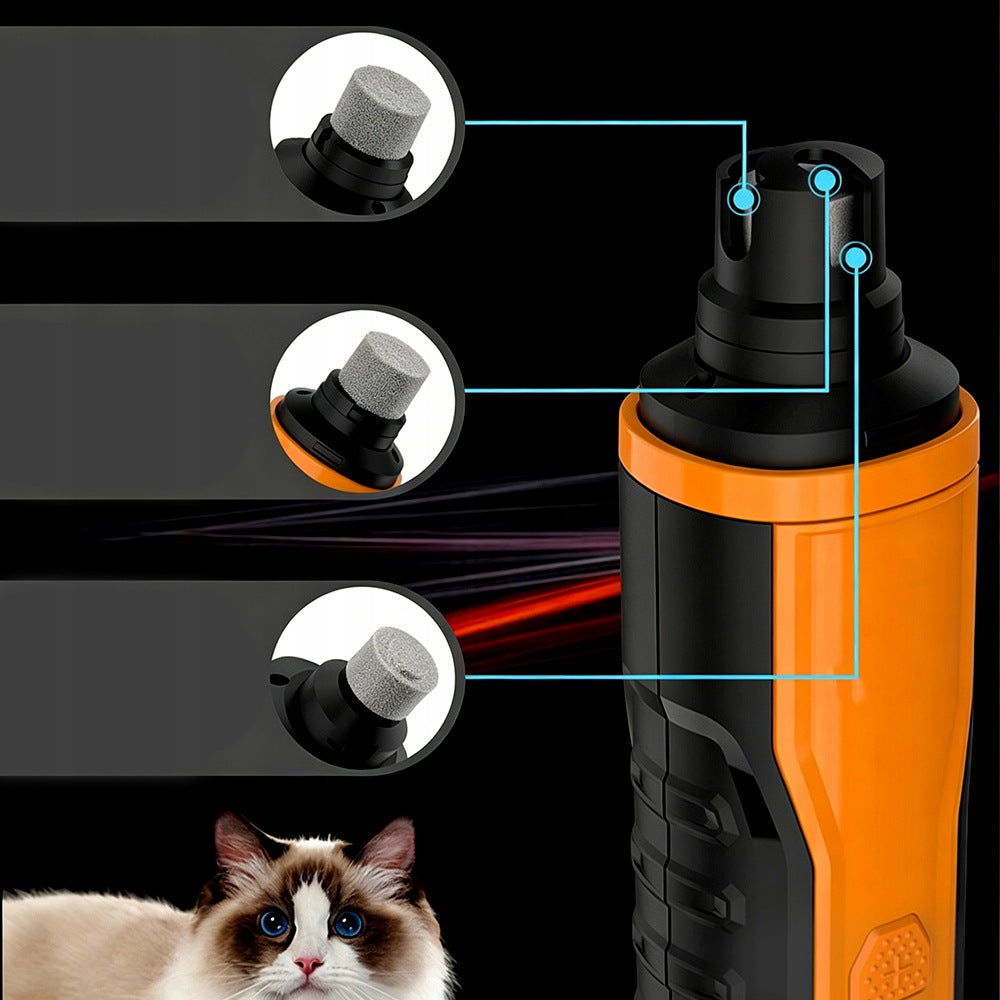 Elektryczny pilnik do pazurów dla psa, cichy, 5 prędkości, LED – akumulator 2000 mAh