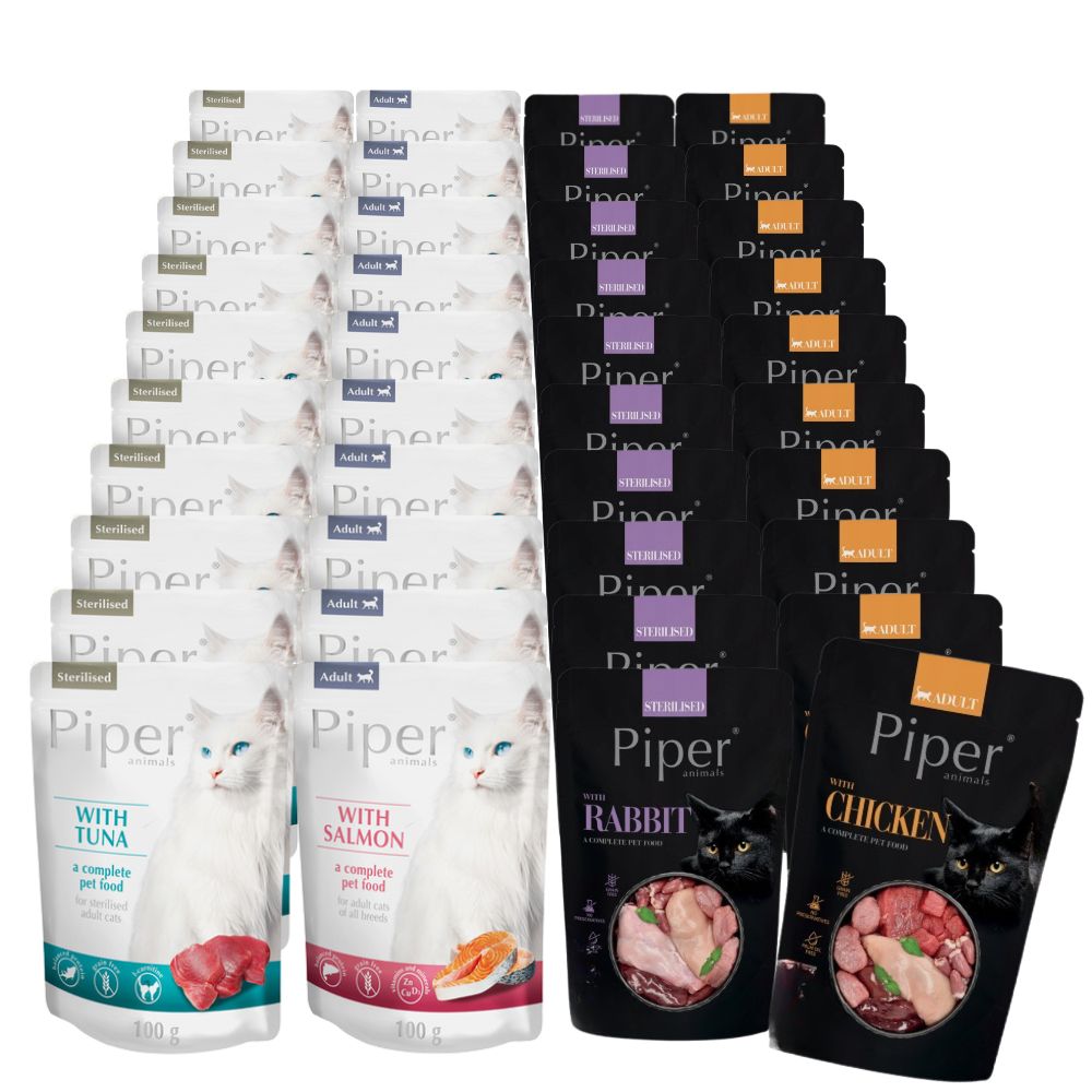 Piper Animals mokra karma dla kota 40 x 100 g bezzbożowa, bez cukru – mix smaków