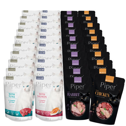 Piper Animals mokra karma dla kota 40 x 100 g bezzbożowa, bez cukru – mix smaków