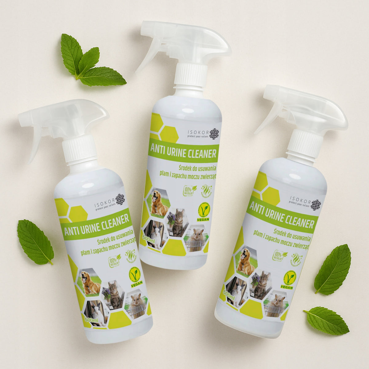 Isokor neutralizator zapachu moczu psa w sprayu 3 x 500 ml – roślinny, bez amoniaku