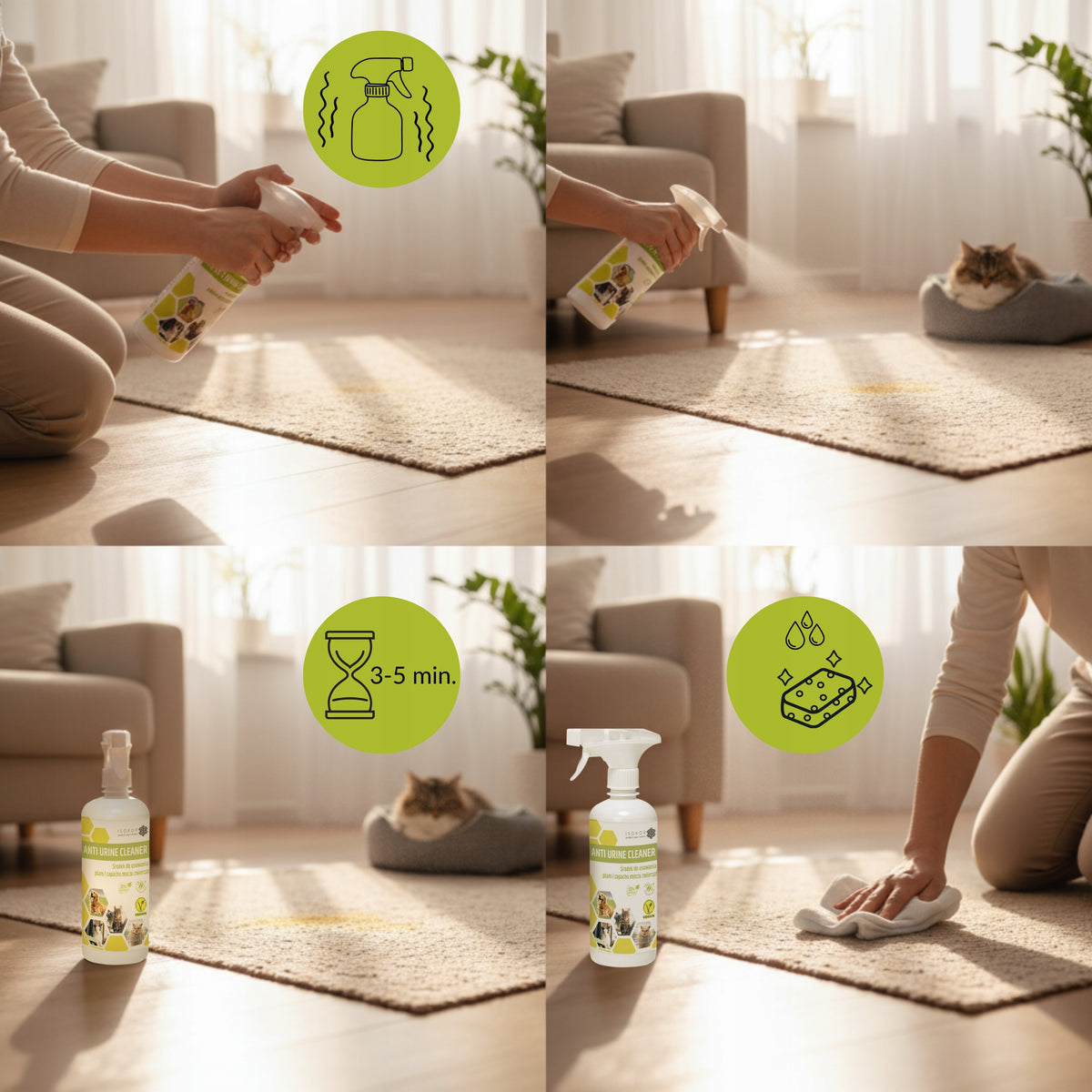 Isokor neutralizator zapachu moczu psa w sprayu 3 x 500 ml – roślinny, bez amoniaku