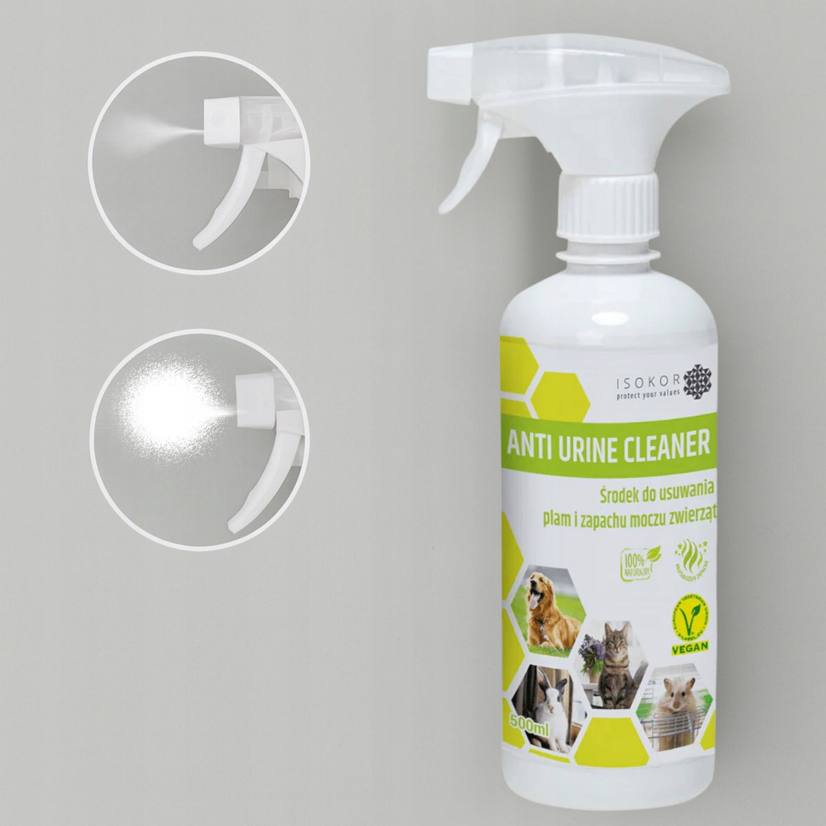Isokor neutralizator zapachu moczu psa w sprayu 3 x 500 ml – roślinny, bez amoniaku