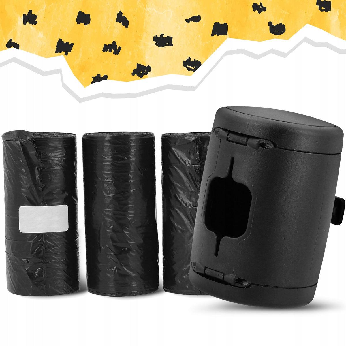 Flexi Multi Box dozownik woreczków na psie odchody do smyczy + 80 woreczków – czarny