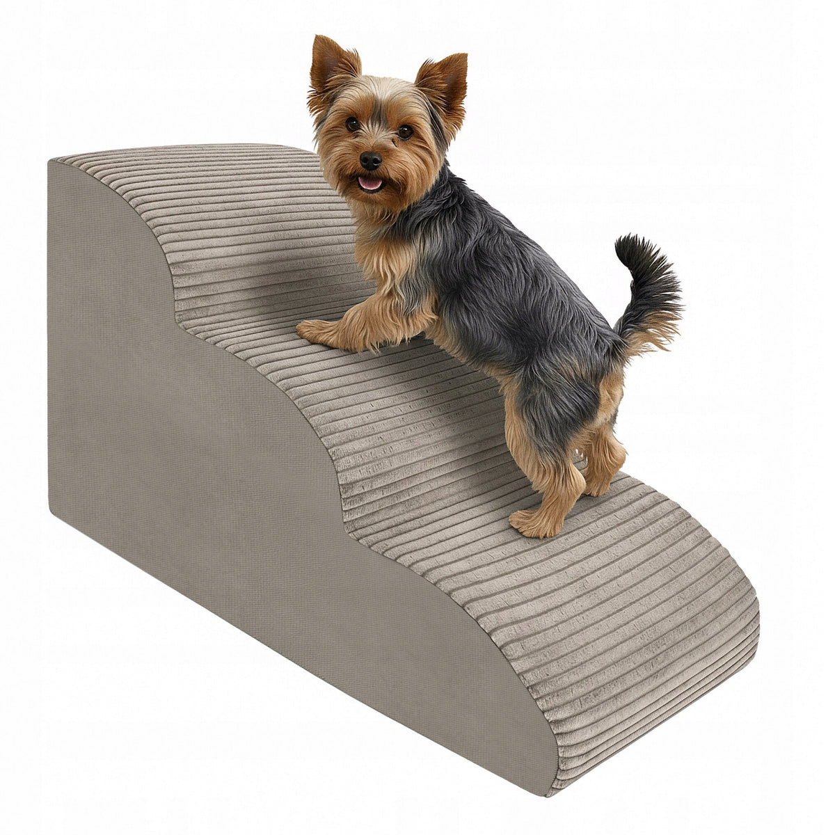 Dogguru Pokrowiec na schodki dla psa 3 stopnie 60x30x40 cm, poliester, zamek – beżowy