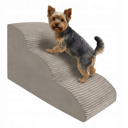 Dogguru Pokrowiec na schodki dla psa 3 stopnie 60x30x40 cm, poliester, zamek – beżowy