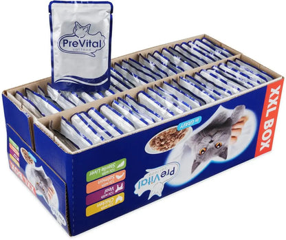 Prevital mokra karma dla kota w saszetkach 48 x 100 g w sosie – mix 4 smaków