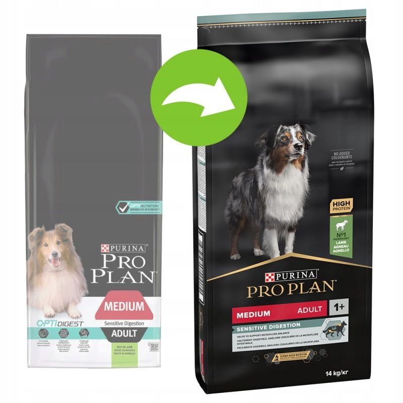 PRO PLAN Medium Adult Sensitive Digestion sucha karma dla psa 14 kg – jagnięcina