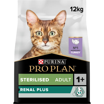 PRO PLAN Adult Sterilised Renal Plus karma sucha dla kota sterylizowanego 10 kg + 2 kg – indyk