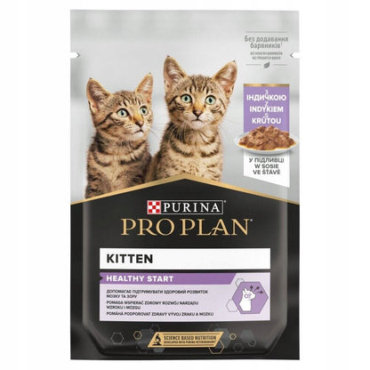 PRO PLAN Nutrisavour Kitten mokra karma dla kociąt w sosie 26 x 85 g – indyk