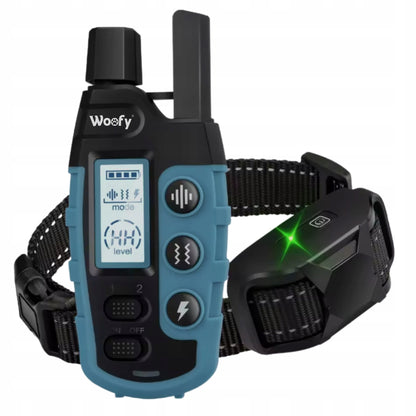 Woofy Obroża elektryczna dla psa treningowa z pilotem, zasięg 1000 m, IP67 – niebieska