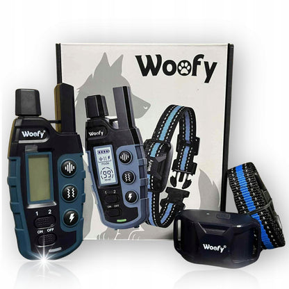 Woofy Obroża elektryczna dla psa treningowa z pilotem, zasięg 1000 m, IP67 – niebieska