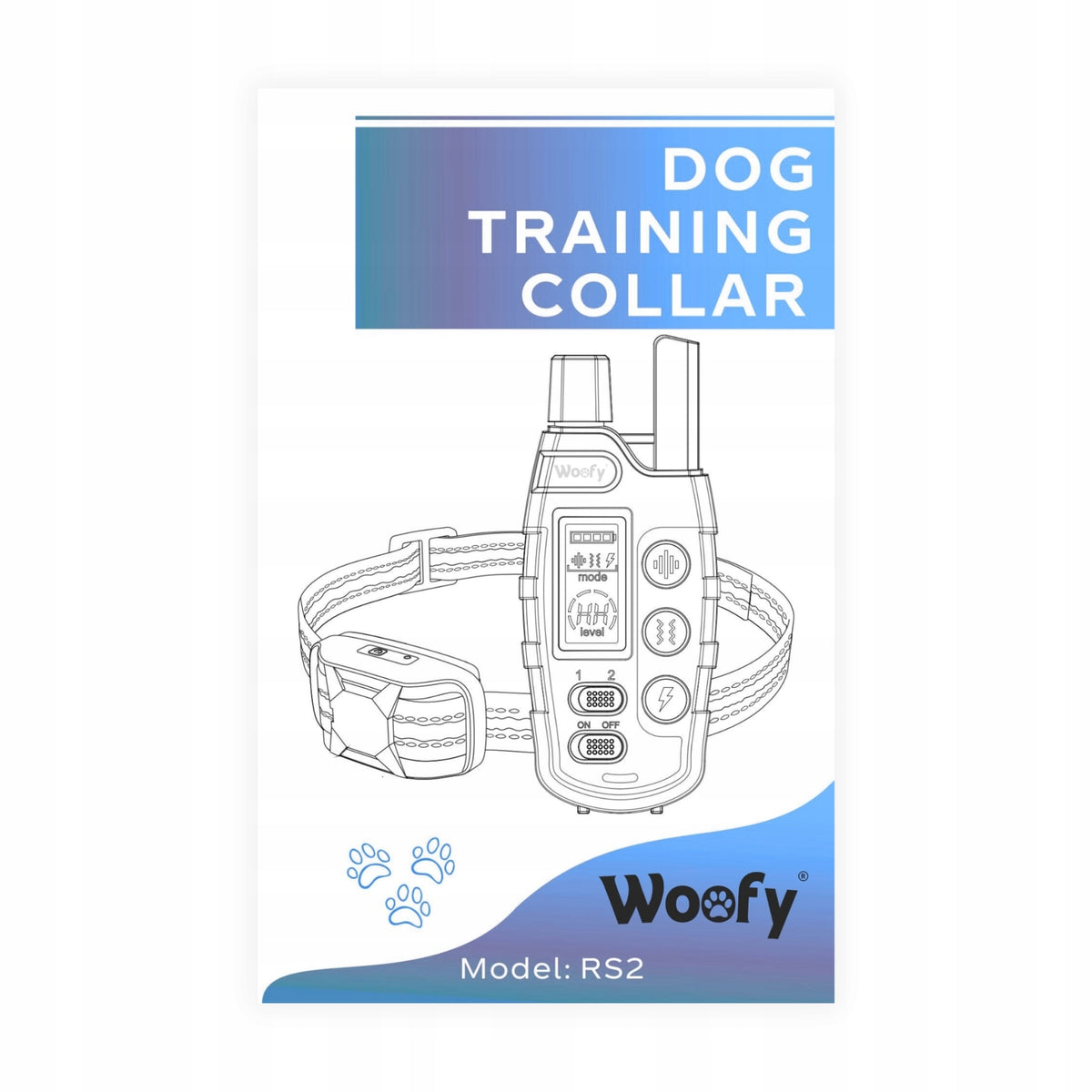Woofy Obroża elektryczna dla psa treningowa z pilotem, zasięg 1000 m, IP67 – niebieska