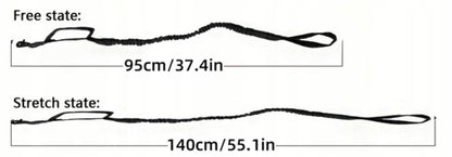 Obroża taktyczna dla psa ze smyczą bungee, nylon 1680D, klamra QR, rozmiar L – czarna