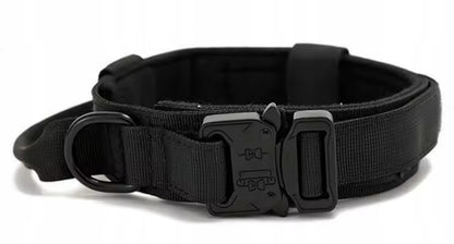 Obroża taktyczna dla psa ze smyczą bungee, nylon 1680D, klamra QR, rozmiar L – czarna
