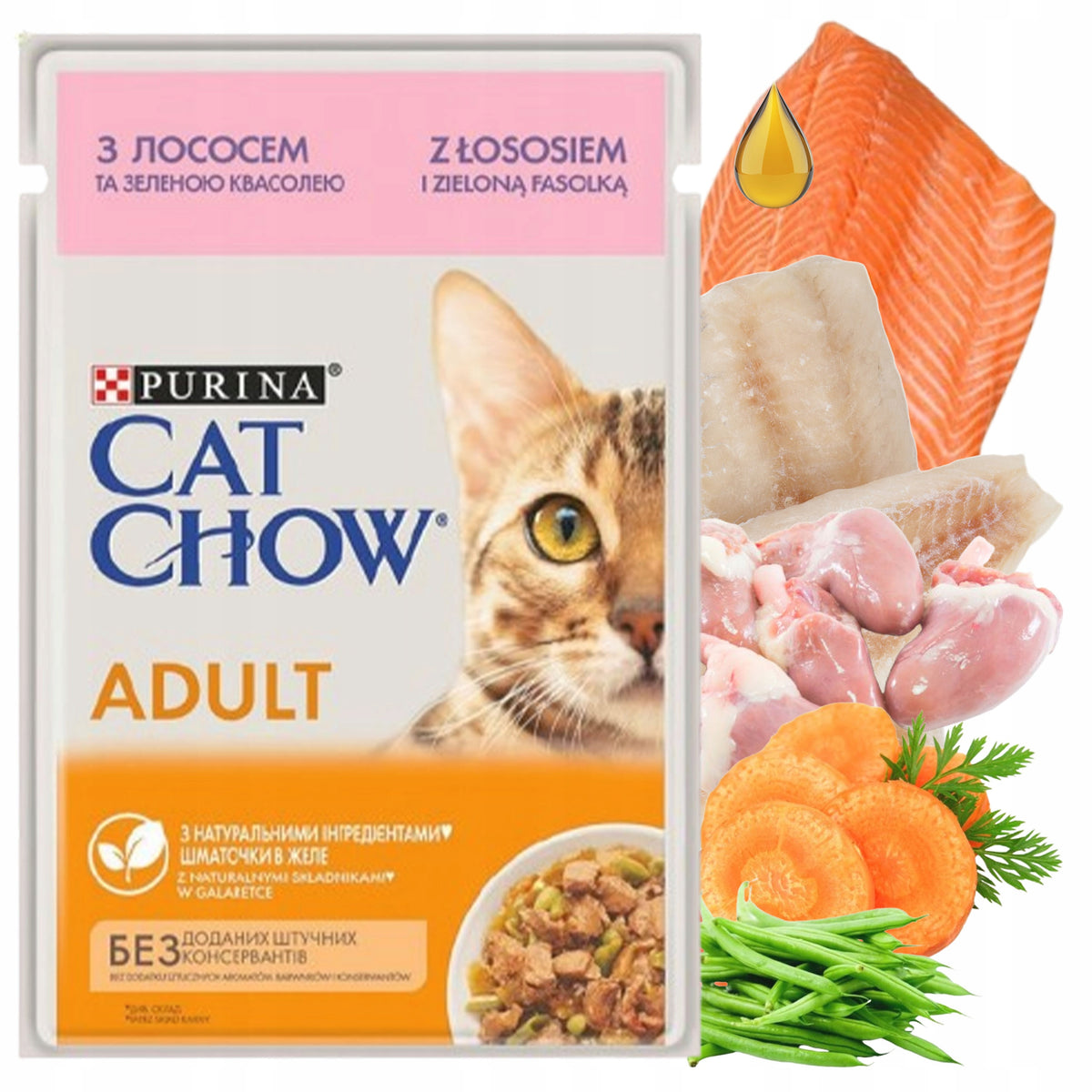 Cat Chow mokra karma dla kota w galaretce 24 x 85 g – saszetki dla dorosłych, mix smaków