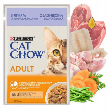 Cat Chow mokra karma dla kota w galaretce 24 x 85 g – saszetki dla dorosłych, mix smaków