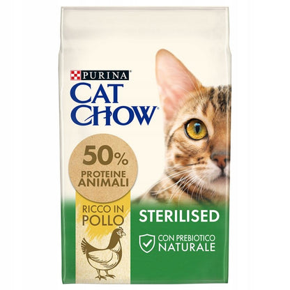 Cat Chow Sterilised sucha karma dla kota 1,5 kg z prebiotykiem dla kotów sterylizowanych – kurczak