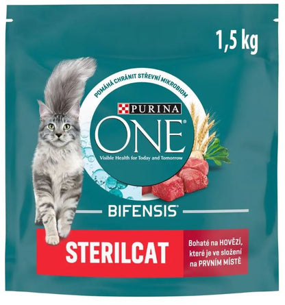 Purina ONE Bifensis karma sucha dla kotów sterylizowanych z wołowiną 1,5 kg – Sterilcat