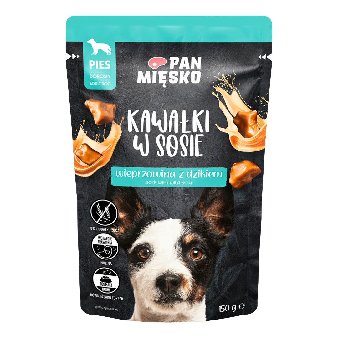Pan Mięsko karma mokra dla psa w sosie 12x150 g bezzbożowa – mix 4 smaków