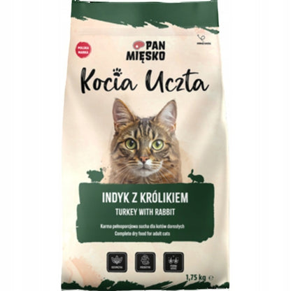 Pan Mięsko Kocia Uczta sucha karma dla kota 1,75 kg – dla dorosłych kotów, indyk z królikiem