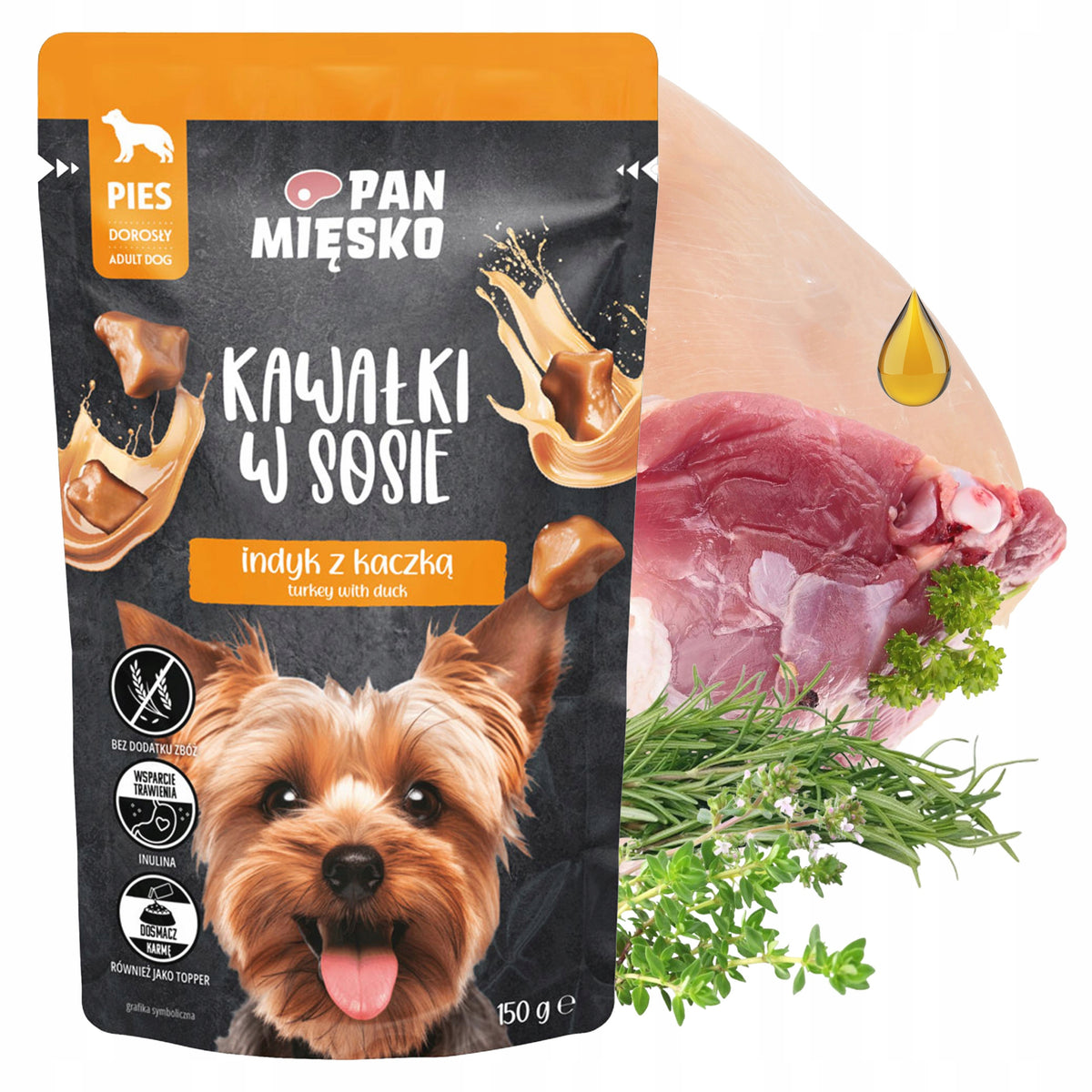 Pan Mięsko karma mokra dla psa kawałki w sosie 24 x 150 g bezzbożowa – mix 4 smaków