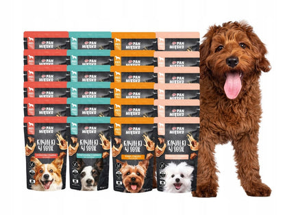Pan Mięsko karma mokra dla psa kawałki w sosie 24 x 150 g bezzbożowa – mix 4 smaków