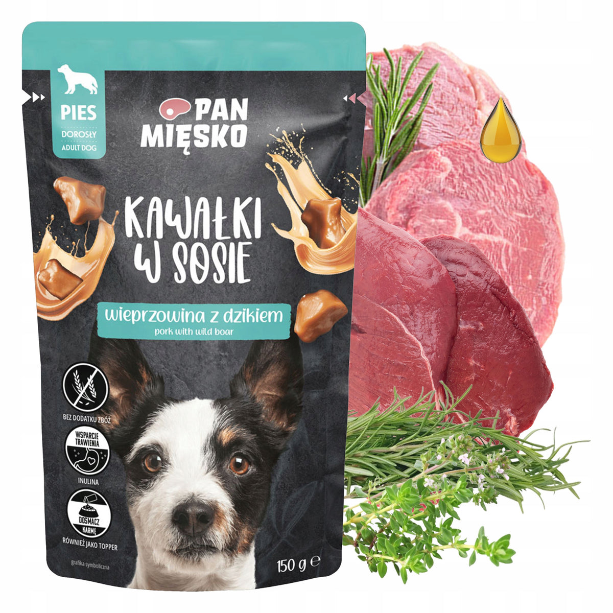 Pan Mięsko karma mokra dla psa kawałki w sosie 24 x 150 g bezzbożowa – mix 4 smaków