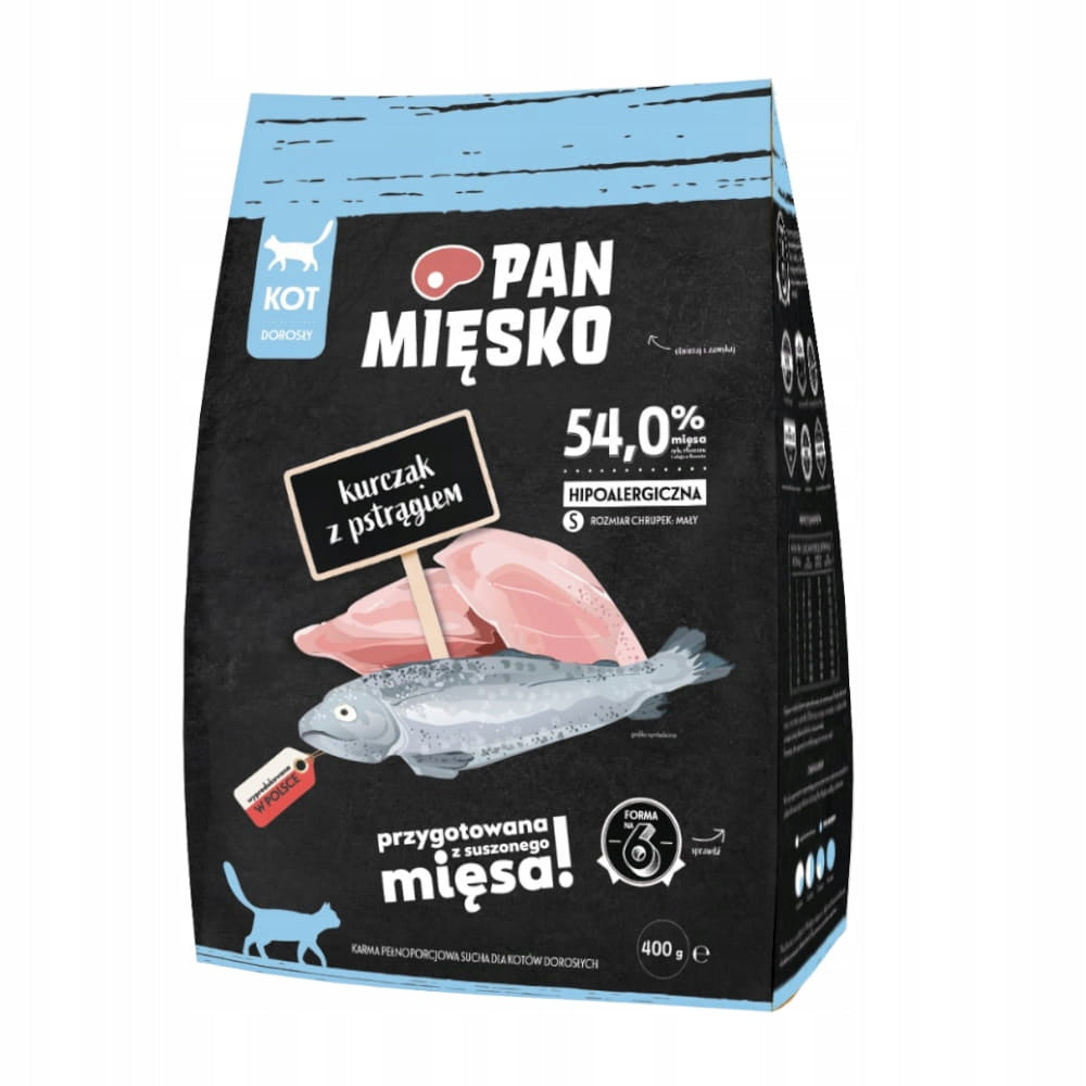 Pan Mięsko sucha karma dla kota dorosłego 5 x 400 g – zestaw mix smaków