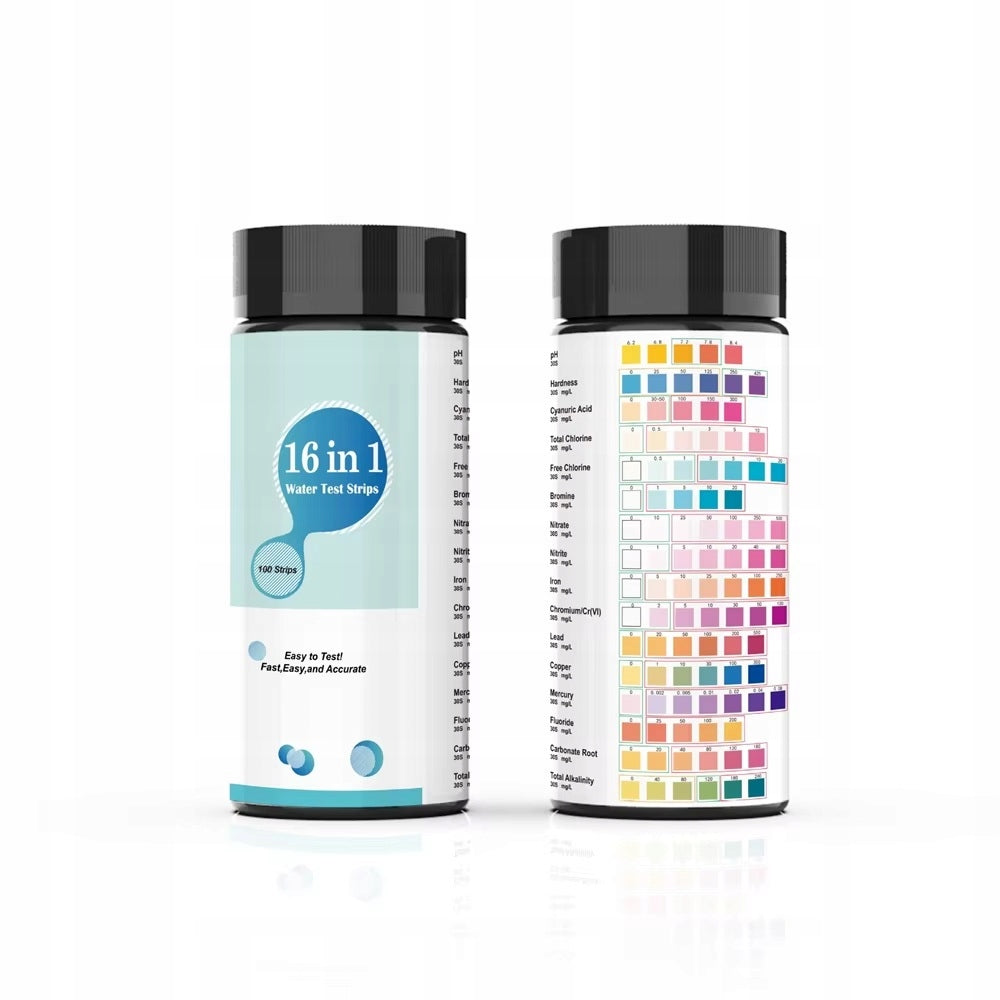 TD Stones Paski testowe do wody 16w1, 50 szt. – test pH, chloru i azotanów do akwarium