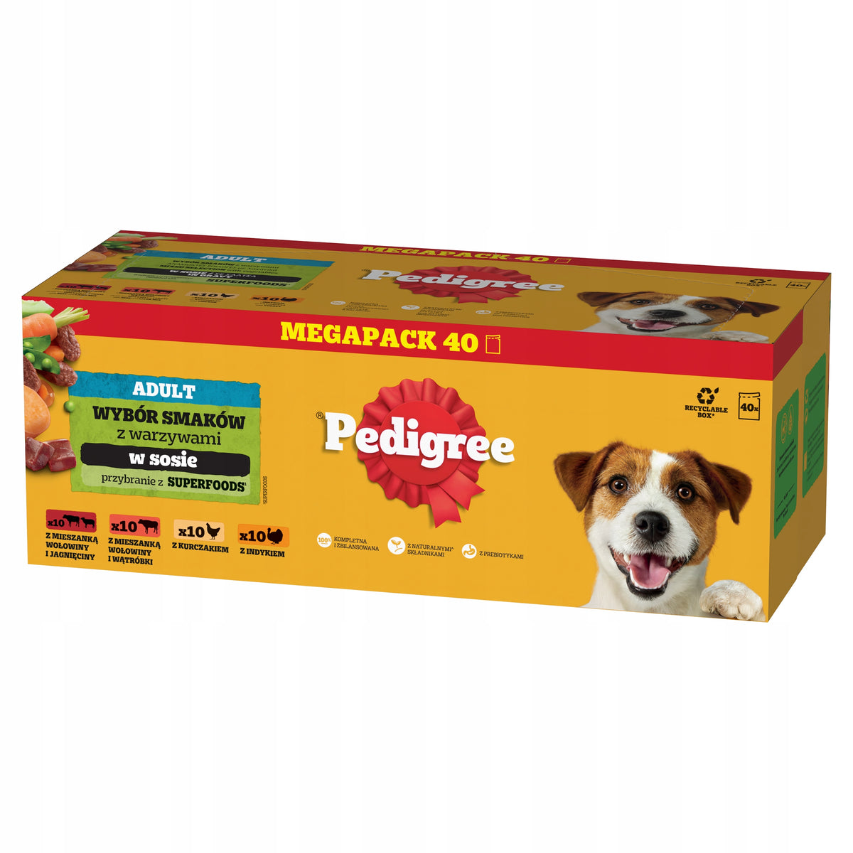 Pedigree mokra karma dla psa w sosie 40x100 g – wybór smaków z warzywami, dla dorosłych