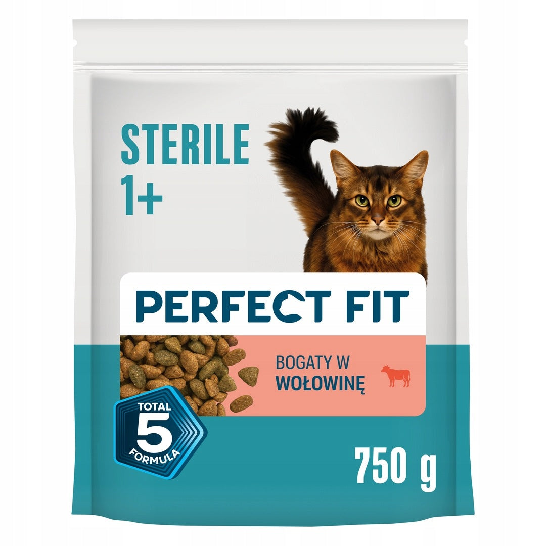 Perfect Fit Sterile 1+ sucha karma dla kota sterylizowanego 4x750g – kurczak i wołowina