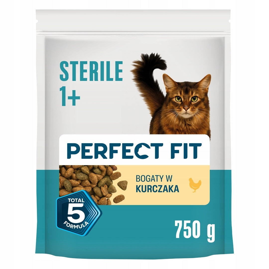 Perfect Fit Sterile 1+ sucha karma dla kota sterylizowanego 4x750g – kurczak i wołowina