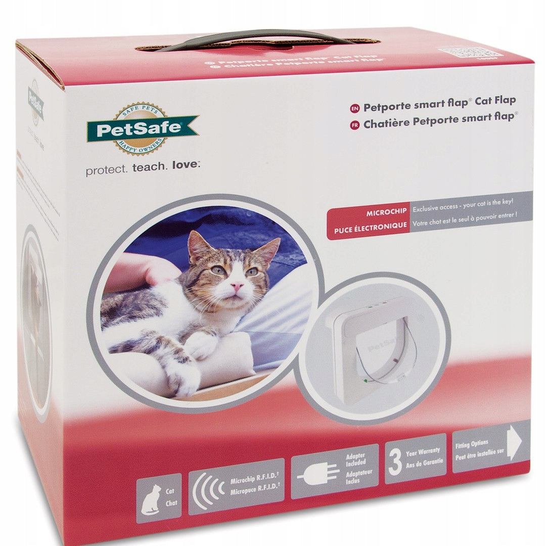 PetSafe drzwiczki dla kota z czytnikiem microchipów Petporte Smart Flap, do 7 kg – białe