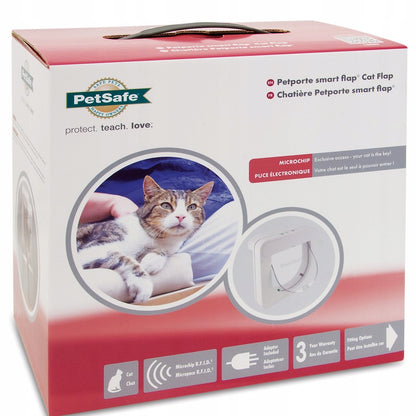 PetSafe drzwiczki dla kota z czytnikiem microchipów Petporte Smart Flap, do 7 kg – białe