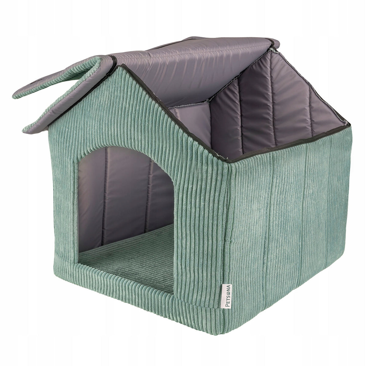 Petsona Buda dla psa piankowa 70 × 70 × 65 cm z wyjmowanym materacem, rozmiar XXL – zielona