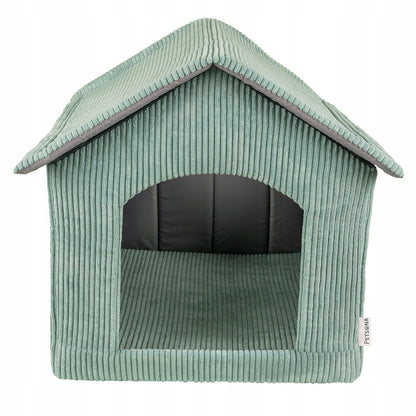 Petsona Buda dla psa piankowa 70 × 70 × 65 cm z wyjmowanym materacem, rozmiar XXL – zielona