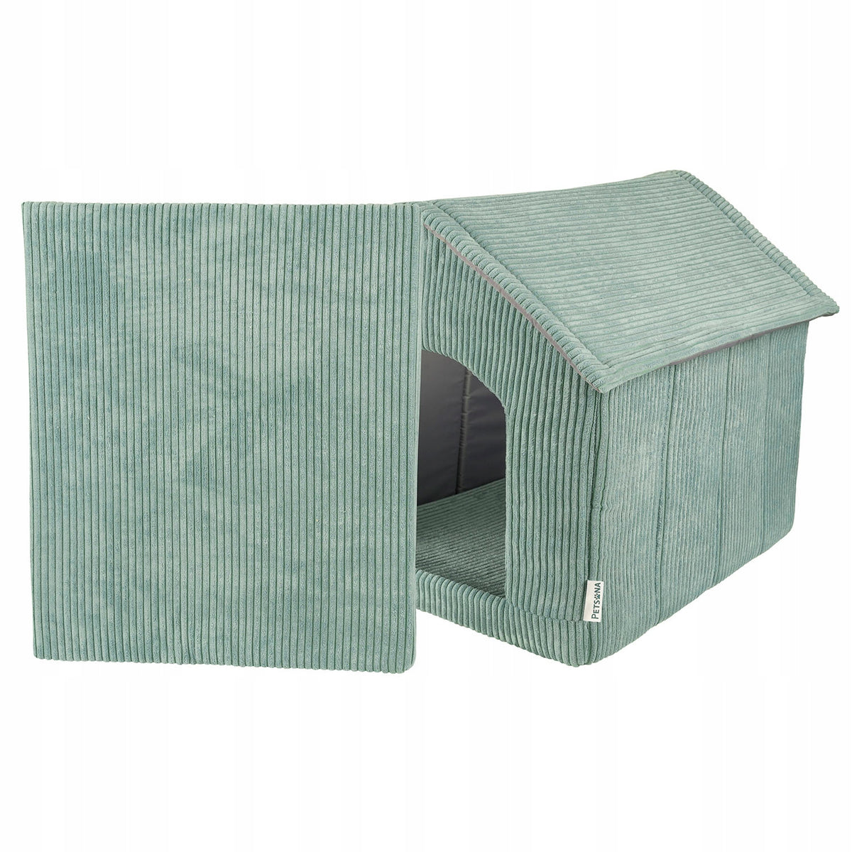 Petsona Buda dla psa piankowa 70 × 70 × 65 cm z wyjmowanym materacem, rozmiar XXL – zielona