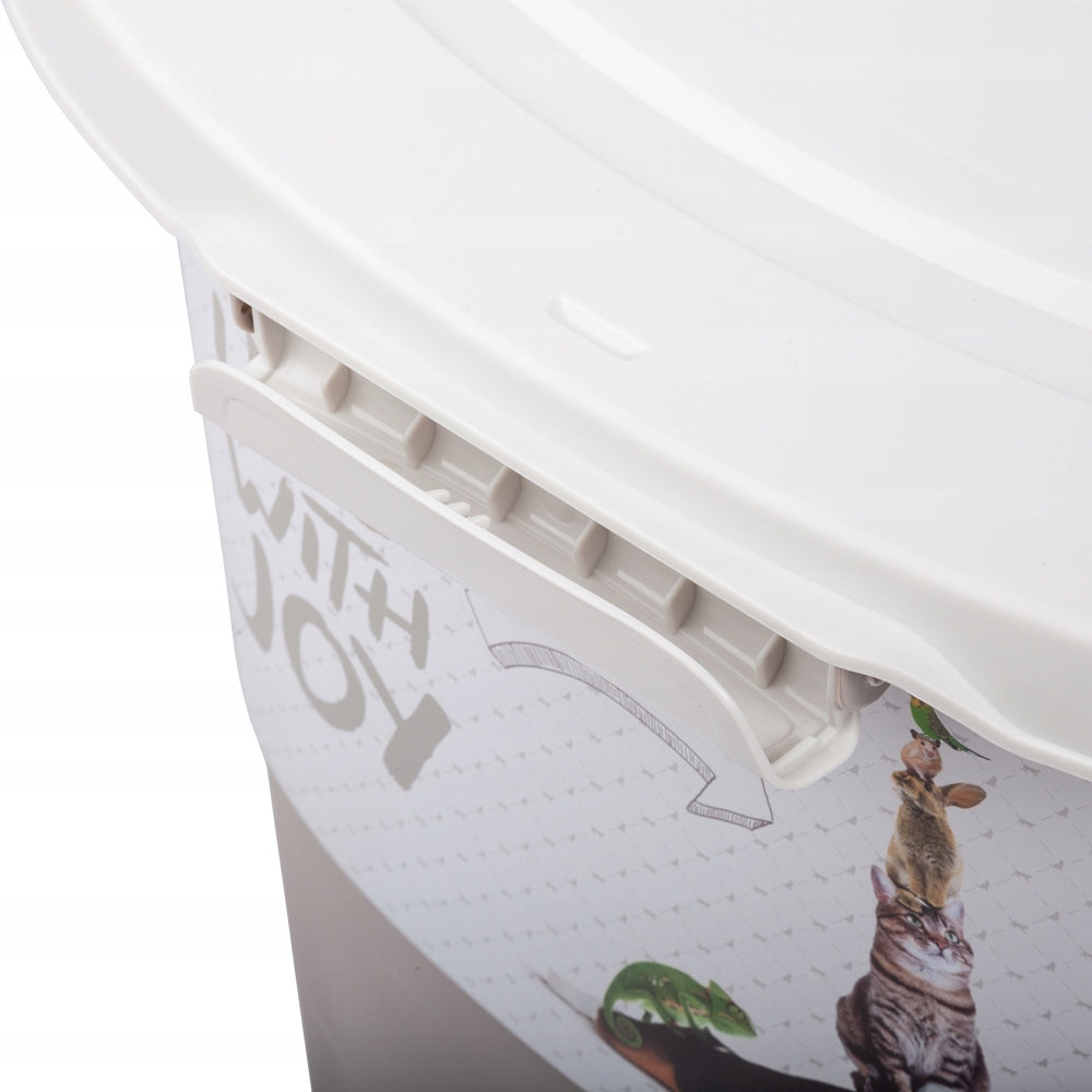 Rotho Archie pojemnik na karmę 38 l na kółkach z miarką i uszczelką – cappuccino