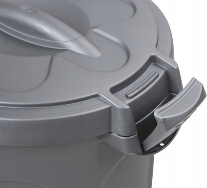 Zolux Pojemnik na suchą karmę dla psa TOM 46 l, plastikowy, zamykany na klipsy – szary
