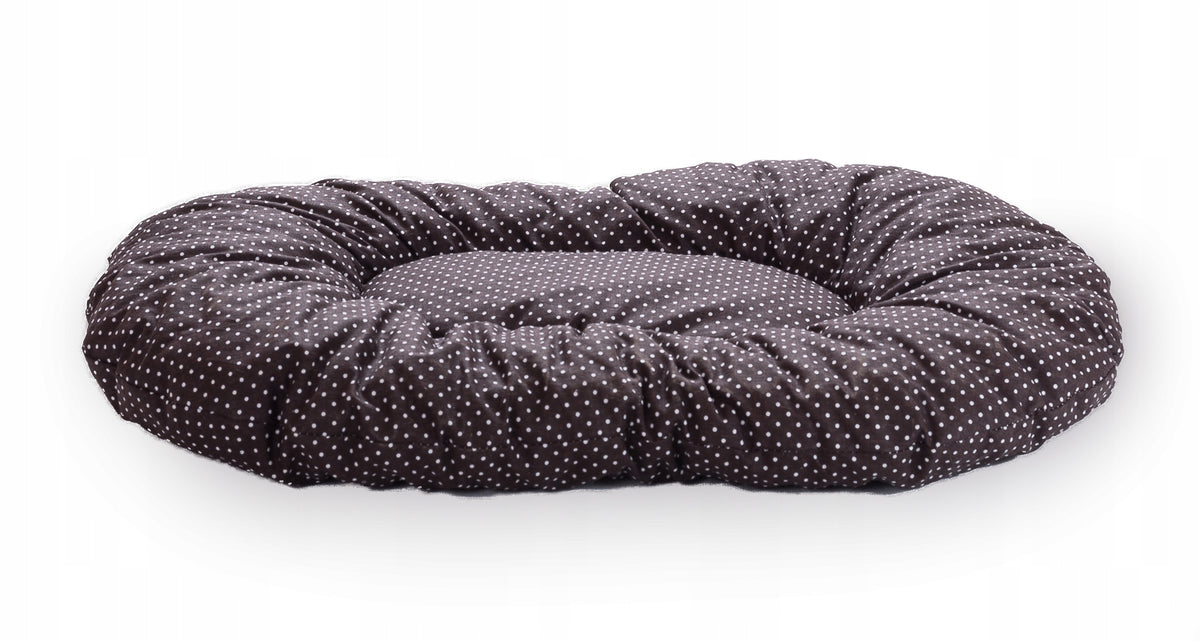Wiklinowy Świat legowisko dla psa wiklinowe owalne 75 cm z poduszką – rozmiar M, brązowe