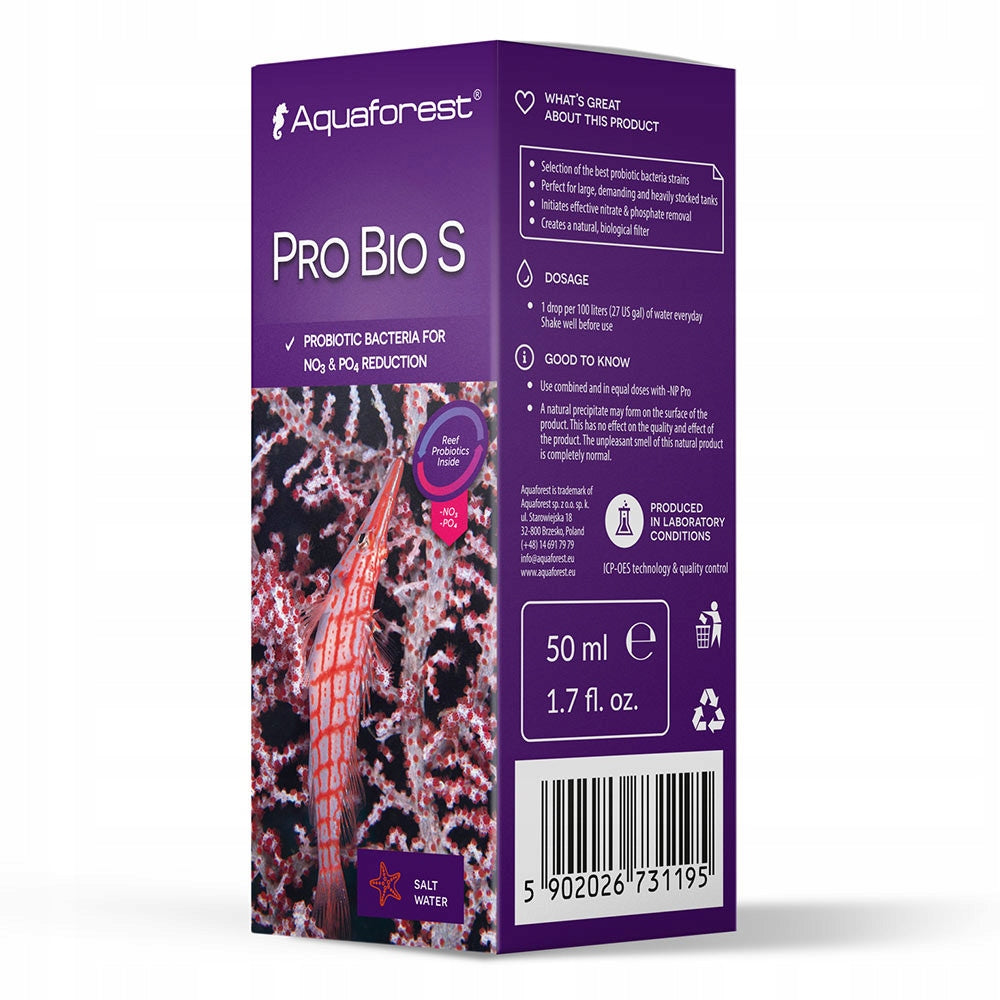 Aquaforest Pro Bio S bakterie probiotyczne do akwarium morskiego 50 ml – uzdatniacz wody