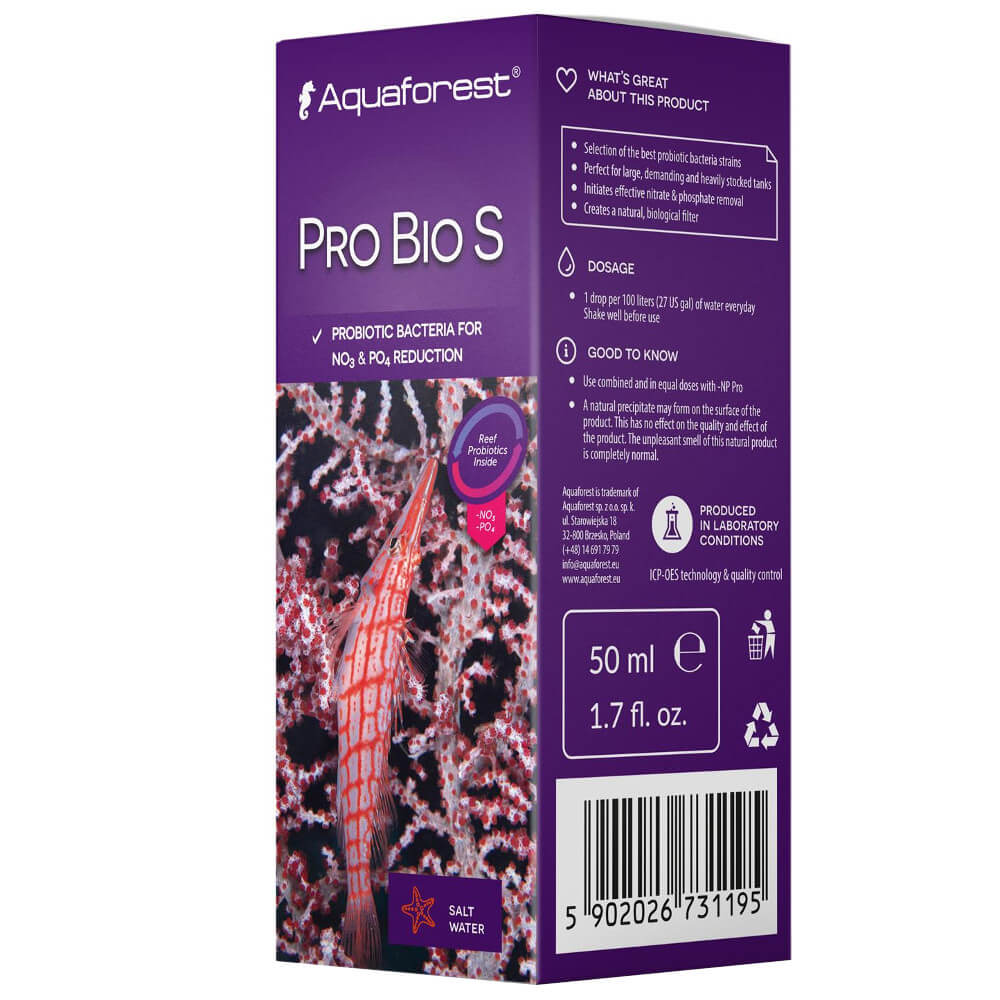 Aquaforest Pro Bio S bakterie probiotyczne do akwarium morskiego 50 ml – uzdatniacz wody